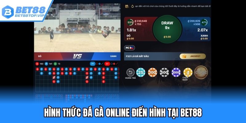 Hình thức đá gà online điển hình tại BET88