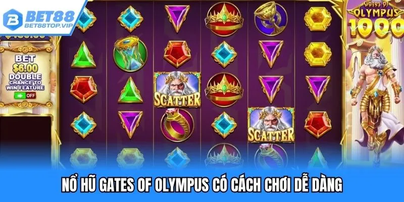 Nổ hũ Gates of Olympus có cách chơi dễ dàng